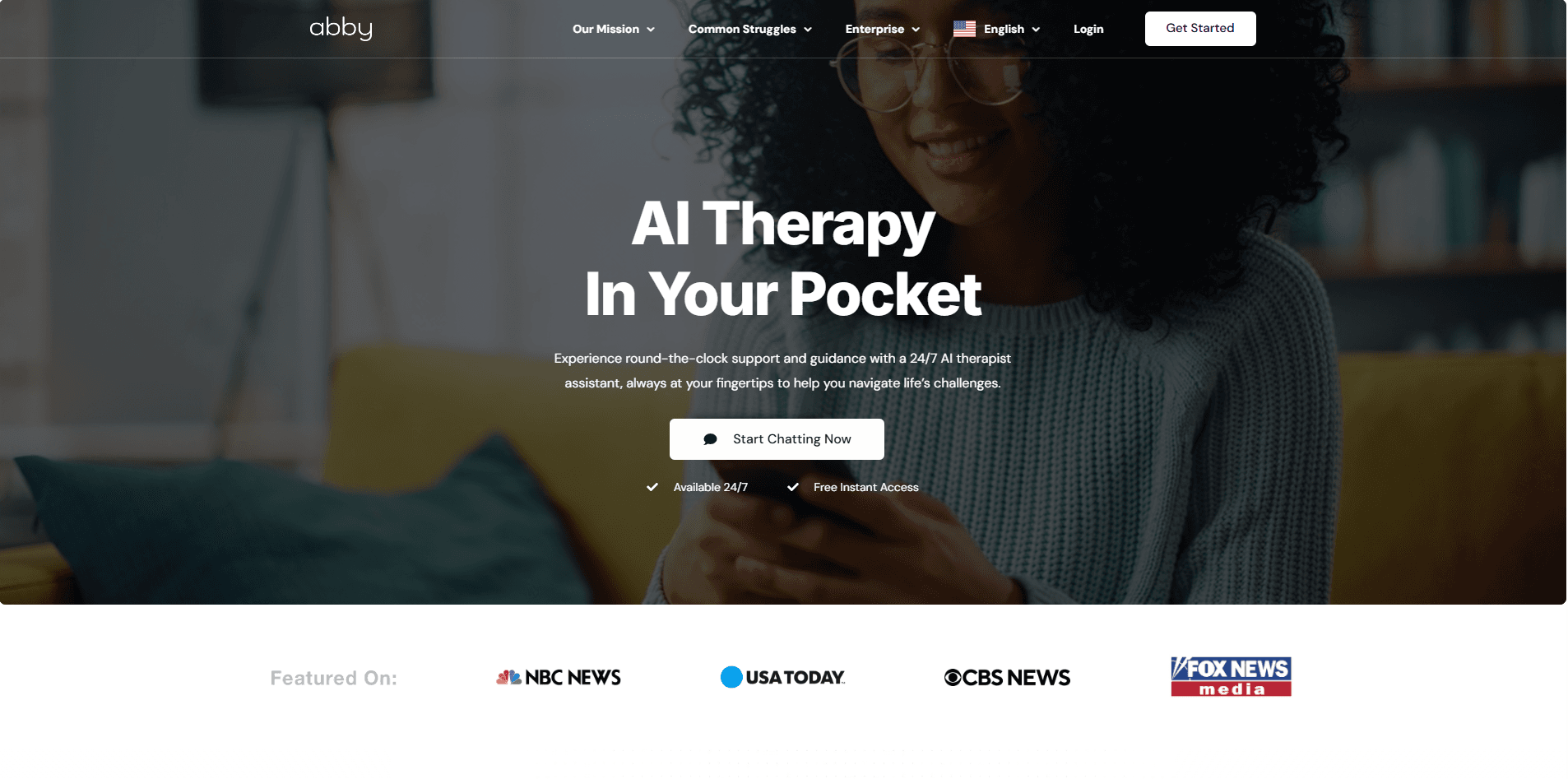 Abby — 24/7 AI Therapy & Mental Health Agent